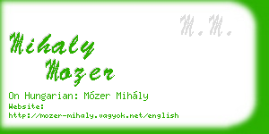 mihaly mozer business card